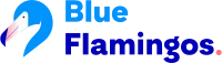 Logo van SEO-bureau Blue Flamingos | Web- en online marketing bureau uit Zwolle